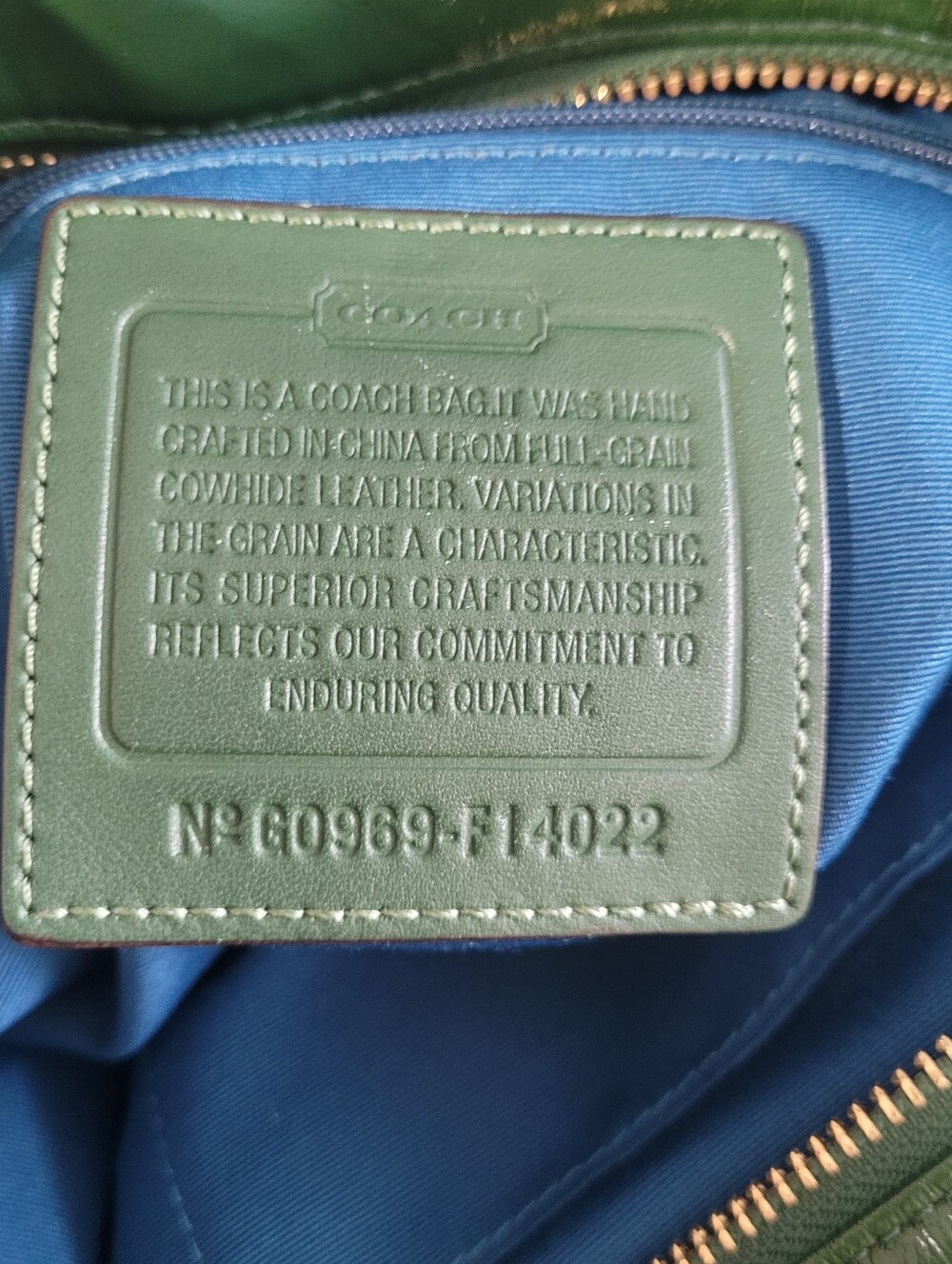 Vintage Coach F14022 Ergo Chelsea Green Patent Leather Pleated Tote Bag Purse - Picture 12 of 16